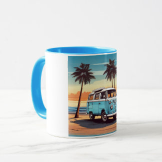 Sunset Beach Van Mug - Vintage Kombi at Dusk Tasse