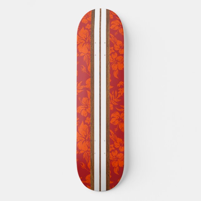 Sunset Beach Vintag Surf Hawaiian Skateboard (Vorderseite)