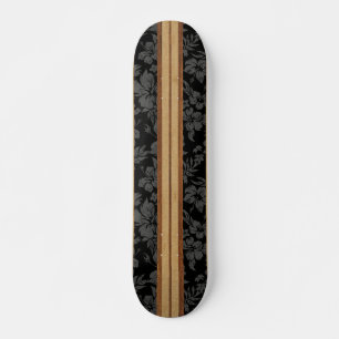 Sunset Beach Vintage Surfbrett Faux Holz Skateboard