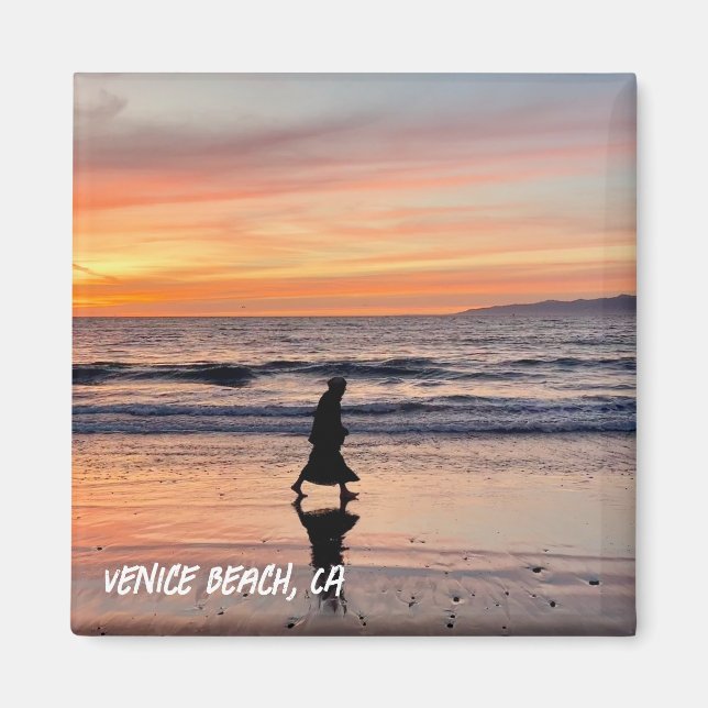 Sunset Beach Walk - Venice Beach, CA Magnet (Vorne)