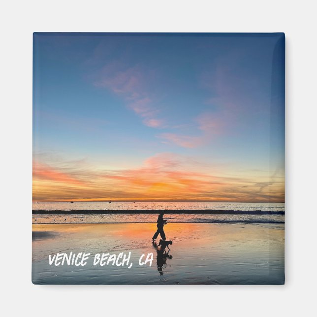 Sunset Beach Walk - Venice Beach, CA Magnet (Vorne)