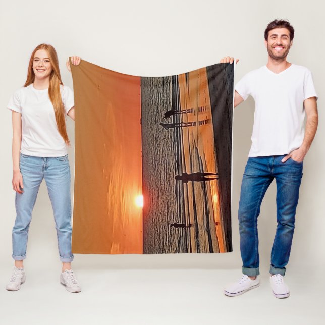 Sunset Beach Wall Art Coastal Ocean Decor Fleecedecke (Beispiel)