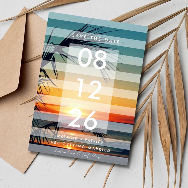 Sunset Beach Wedding Foto Save the Date (Sunset Beach Wedding Photo Save the Date)