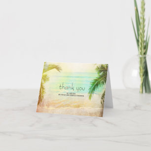 Sunset Beach Wedding Vielen Dank Dankeskarte