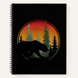 Sunset Bear Nature Forest Animal Notizbuch