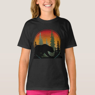 Sunset Bear Nature Forest Animal T-Shirt