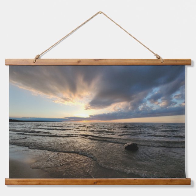 Sunset Beauty Wandteppich Mit Holzrahmen (Vorne)