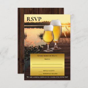 Sunset Beer Summer RSVP Card Einladung