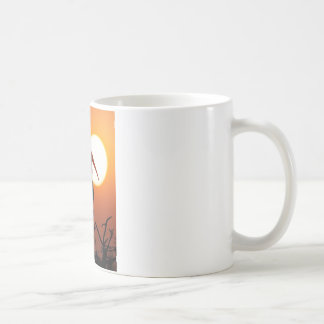 Sunset Bird on Branch - Natuerliche Mauer Kaffeetasse