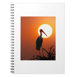 Sunset Bird on Branch - Natuerliche Mauer Notizblock