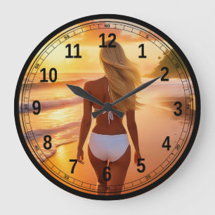Sunset Blonde Große Wanduhr