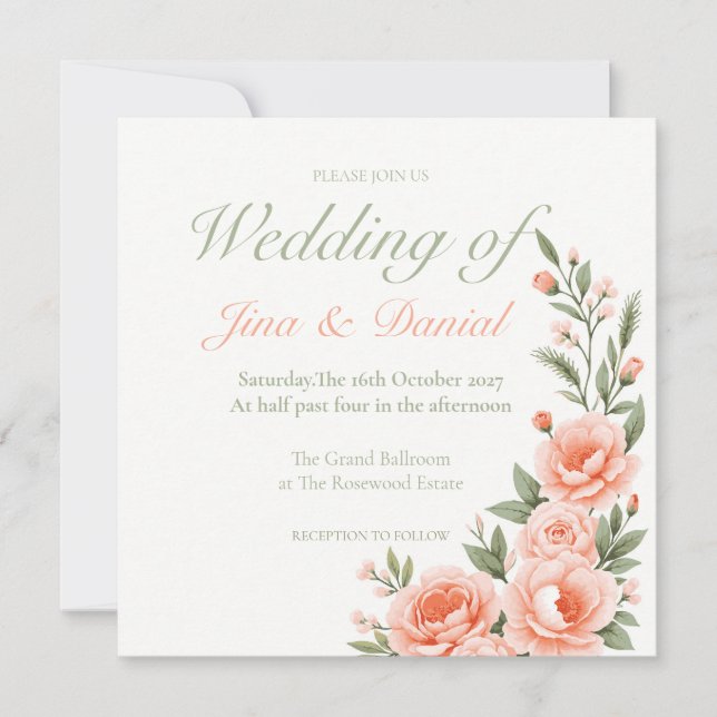 Sunset Bloom - Soft Orange Save The Date (Vorderseite)