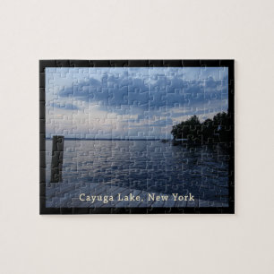 Sunset Blue Sky Cayuga Lake NY Puzzle