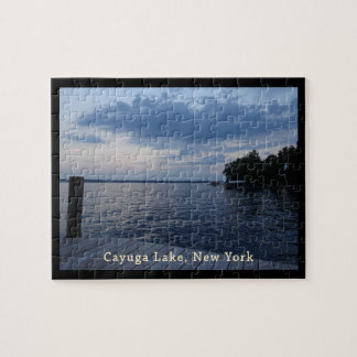 Sunset Blue Sky Cayuga Lake NY Puzzle