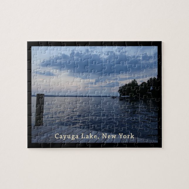 Sunset Blue Sky Cayuga Lake NY Puzzle (Horizontal)