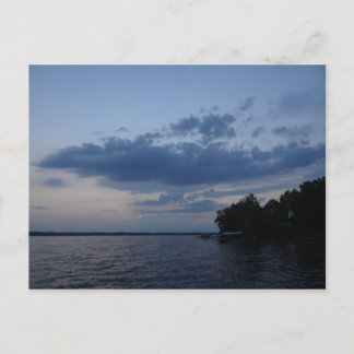 Sunset Blue Sky Über Cayuga Lake NY Postkarte