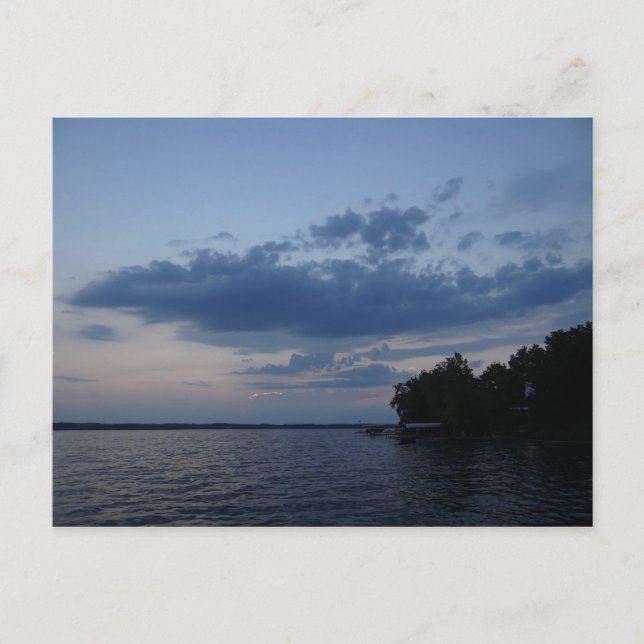 Sunset Blue Sky Über Cayuga Lake NY Postkarte (Vorderseite)