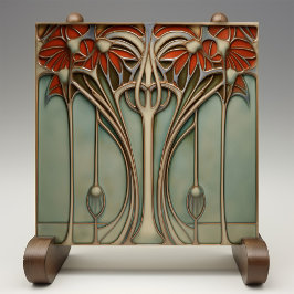 Sunset Blüh Art Nouveau Fliese