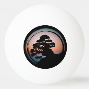 Sunset Bonsai Tree Keramik Tile Desk Organizer Gol Tischtennisball