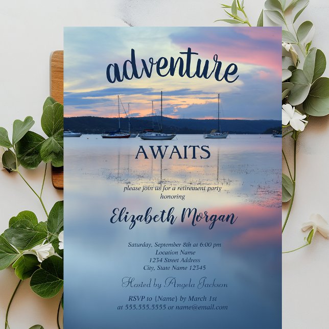 Sunset Boote Retirement Party Einladung (Von Creator hochgeladen)