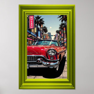 Sunset Boulevard – Klassisches Cabrio Poster