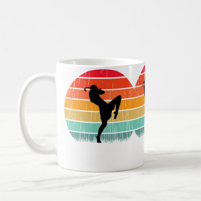 Sunset Boxing Fighter Kick Muay Thai Lover Kaffeetasse (Links)