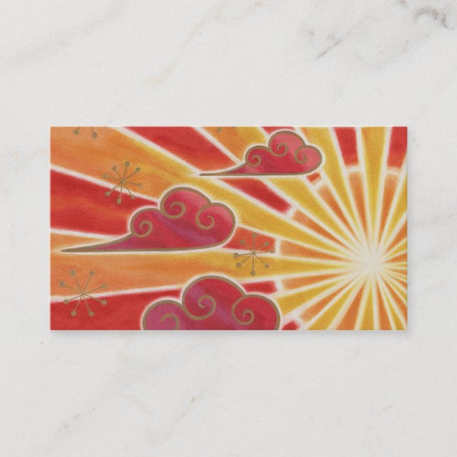 Sunset business card template orange back visitenkarte (Vorderseite)