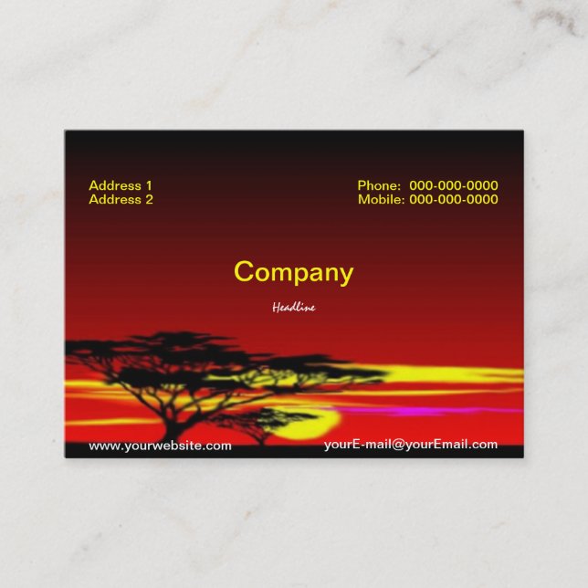 Sunset Business Card Visitenkarte (Vorderseite)