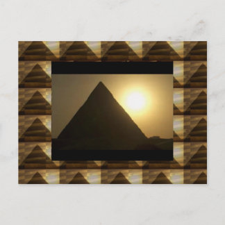 Sunset by PYRAMIDS of Egypt : Vintage Architektur Postkarte