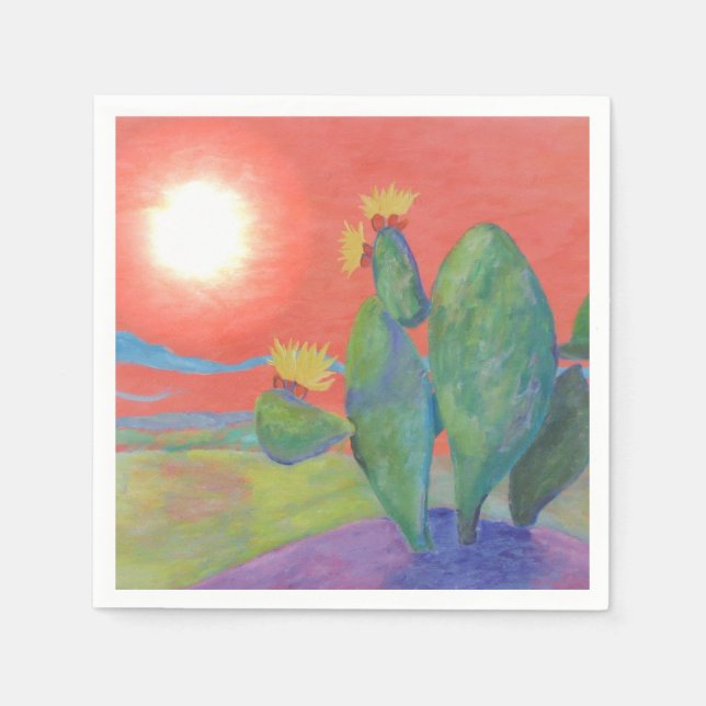 Sunset Cactus Napkin Serviette (Vorderseite)