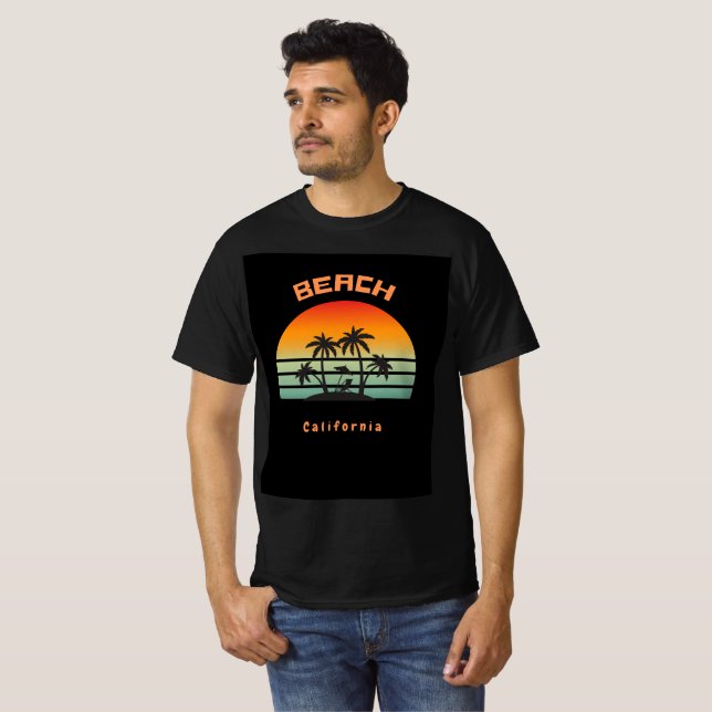 Sunset California Strand T-Shirt (Vorne ganz)
