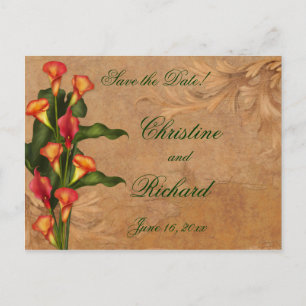 Sunset Calla Lilies Save the Date Ankündigungspostkarte
