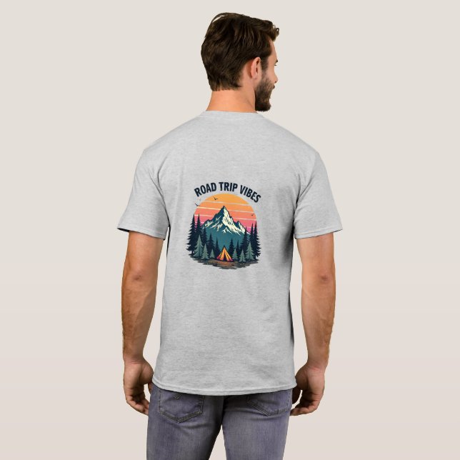 Sunset Camping T-Shirt (Schwarz voll)