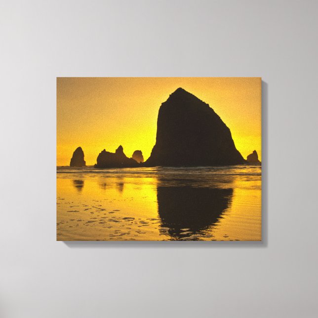 Sunset, Cannon Beach, Oregon, USA Leinwanddruck (Vorderseite)