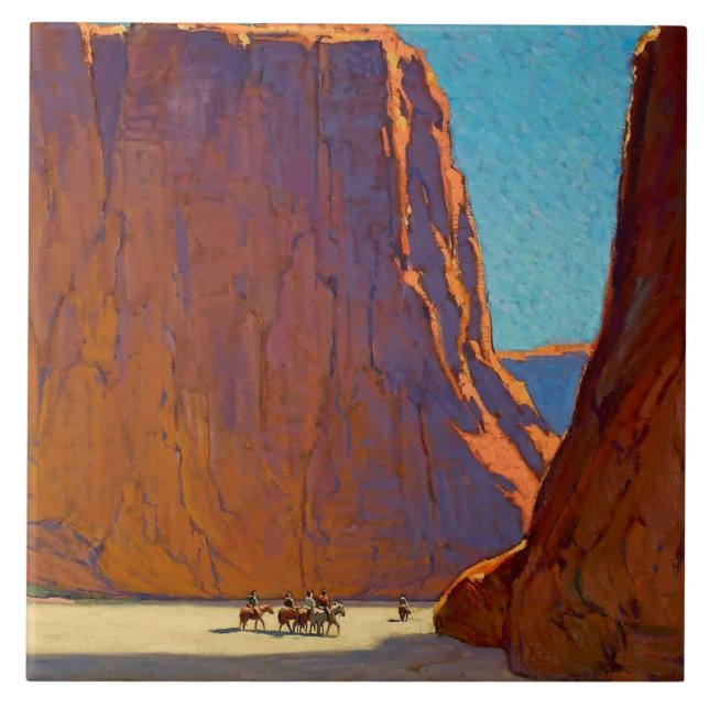 "Sunset Canyon de Chelly" von Edgar Payne Fliese (Vorderseite)