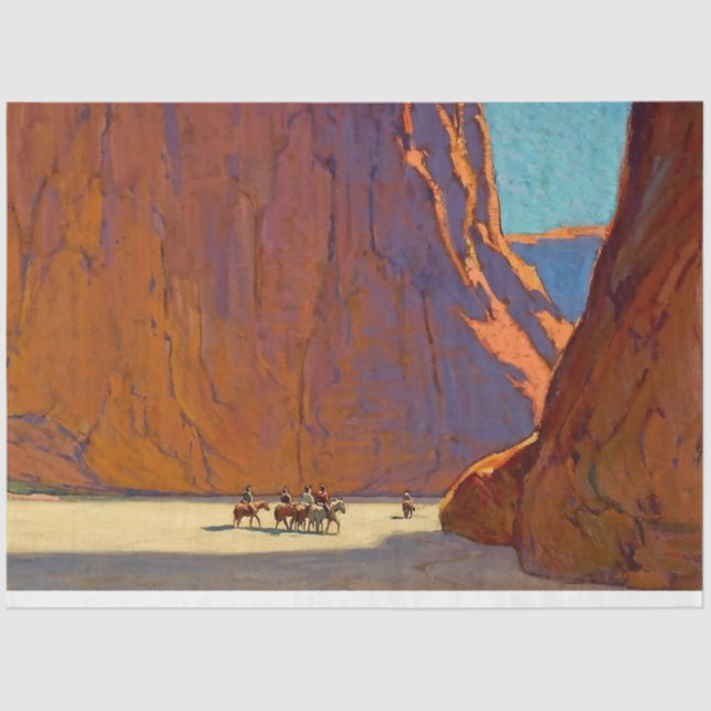 "Sunset Canyon de Chelly" von Edgar Payne Seidenpapier (Vorderseite)