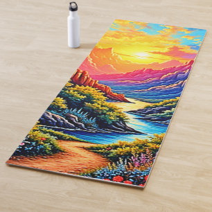Sunset Canyon River Kunst Yogamatte