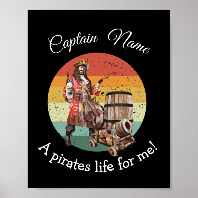 Sunset Captain Rum Party Pirate Poster (Vorne)