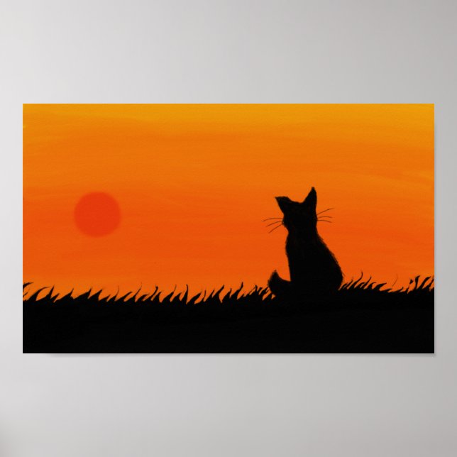 Sunset Cat Poster (Vorne)