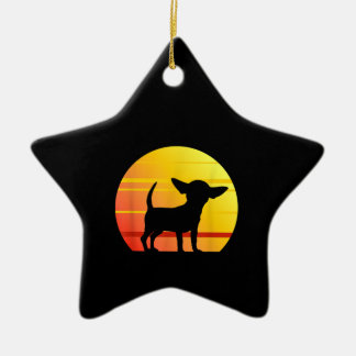 Sunset Chihuahua Keramik Ornament