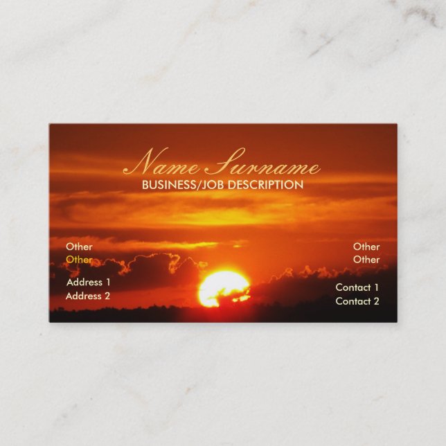 Sunset Circle Business Card Visitenkarte (Vorderseite)