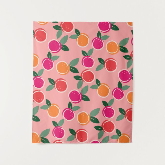 Sunset Citrus Symphony Wandteppich (Vorderseite)