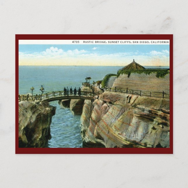 Sunset Cliffs, San Diego, Kalifornien Vintag Postkarte (Vorderseite)