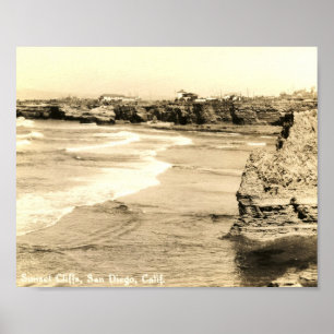 Sunset Cliffs, San Diego, Kalifornien Vintage Poster