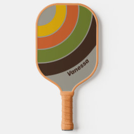 Sunset Clover Circle Stripe with Name Pickleball Schläger