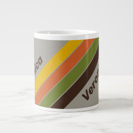 Sunset Clover Stripes with Name Jumbo-Tasse