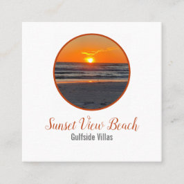 Sunset Coastal Beach Resort Quadratische Visitenkarte
