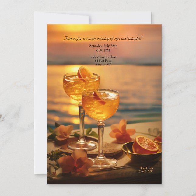 Sunset-Cocktailparty Einladung (Vorderseite)