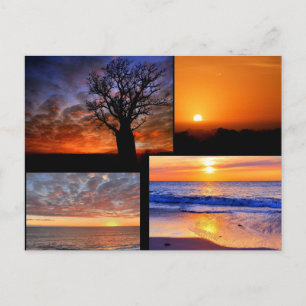 Sunset Collage Postcard Postkarte