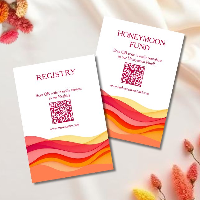 Sunset Color Waves Registrierung & Hochzeitsgesche Begleitkarte (Sunset Color Waves Registry & Honeymoon Fund Enclosure Card )